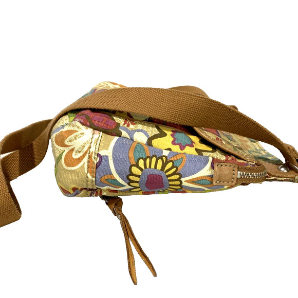 Vintage Fossil Crossbody Bag Boho Style Purse Canvas Multicolor Adjustable Strap - Picture 5 of 16